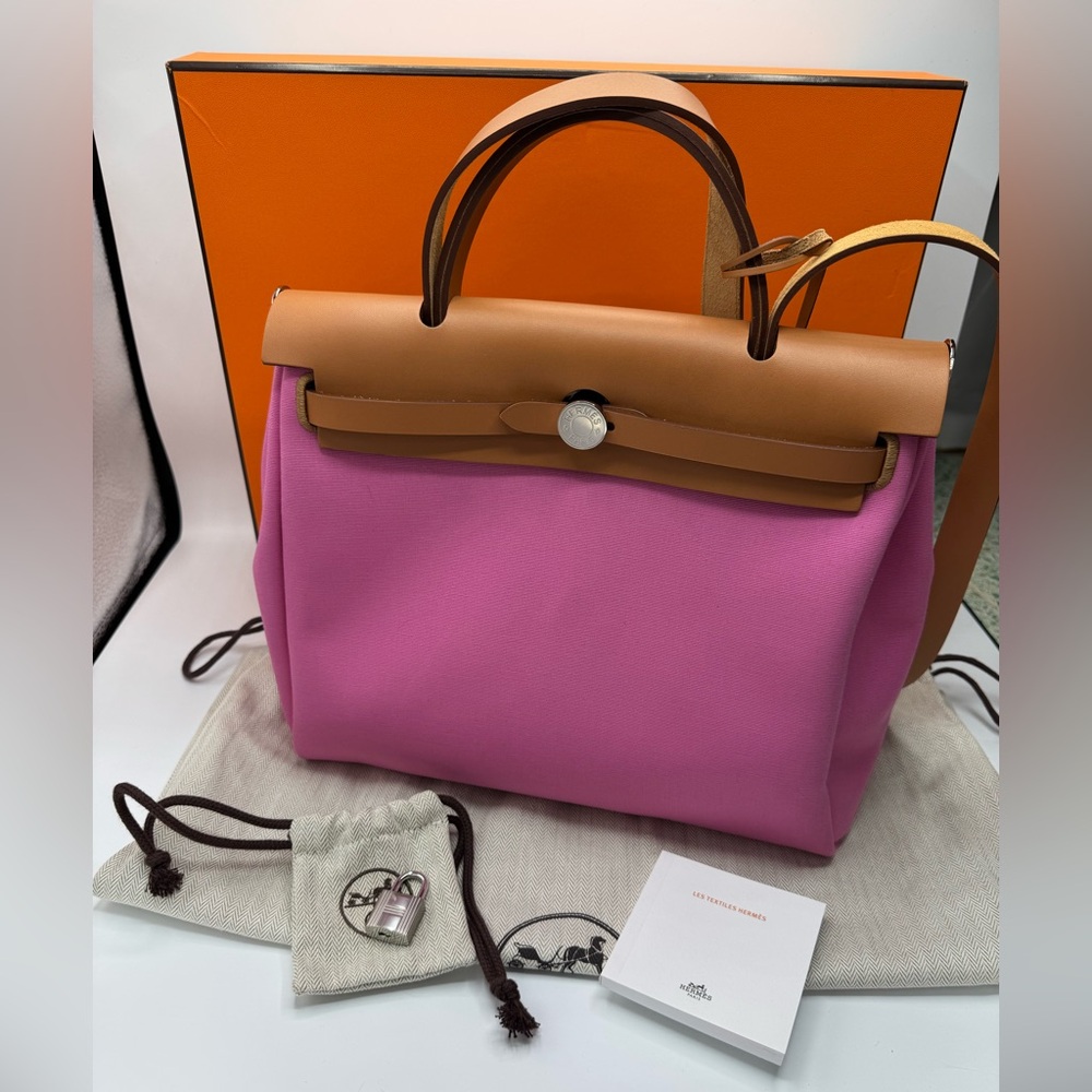 Hermes Herbag Zip 31 Bubblegum